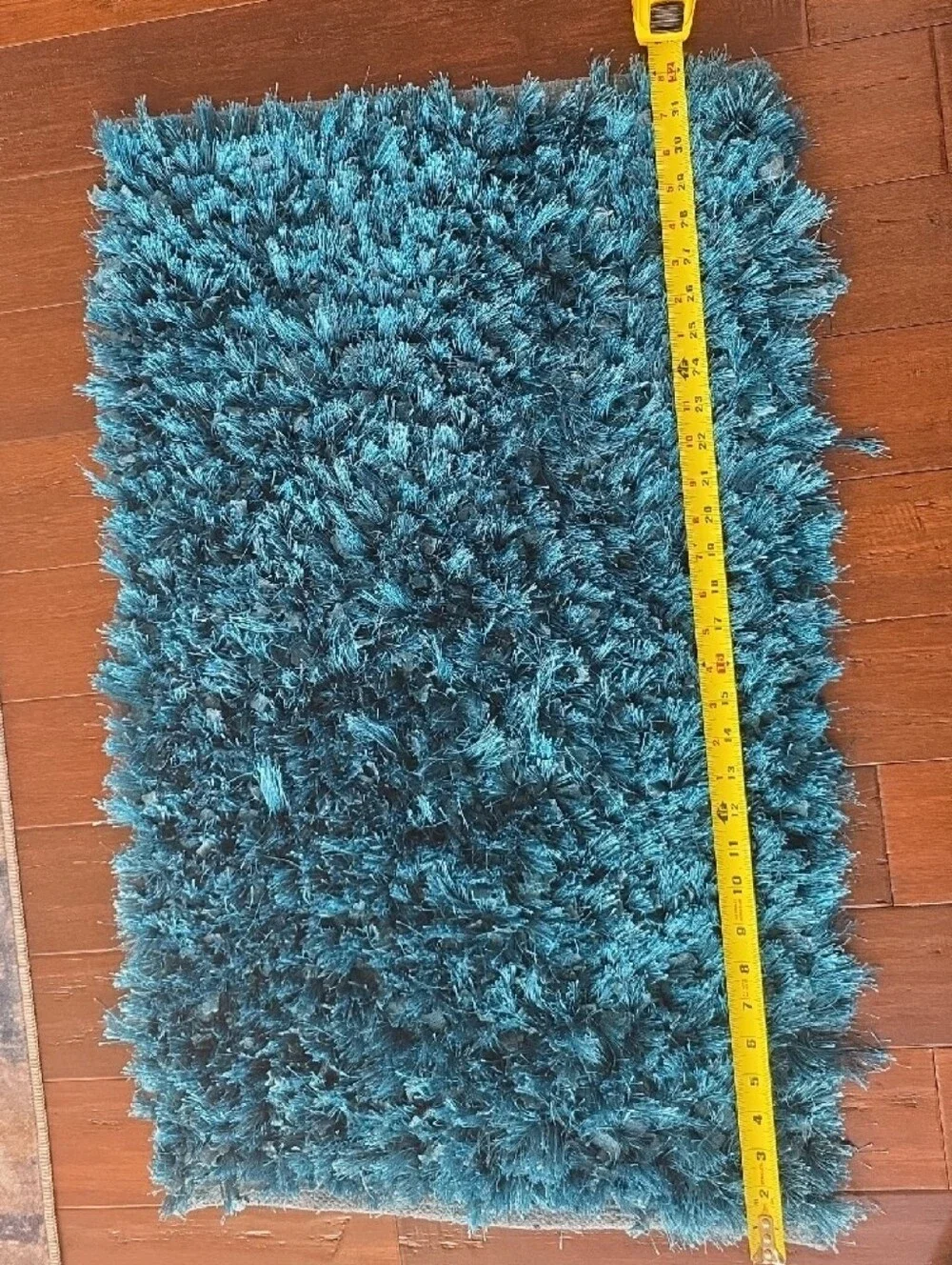 Teal Plush Shag Door Mat - Cozy Entry Accent